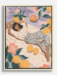 Summer Citrus Serenity Canvas Print Oak