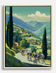 Tuscan Cyclist Adventure Canvas Print Oak