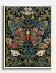 Morris Botanical Butterfly Canvas Print Oak
