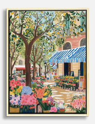 Mallorca Flower Market Vibes Canvas Print Oak