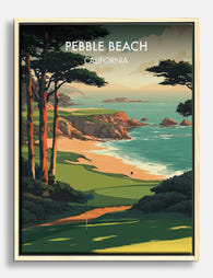 Pebble Beach Coastline Canvas Print - Oak