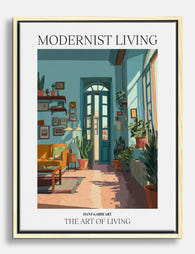 Sunlit Modern Living Canvas Print Oak