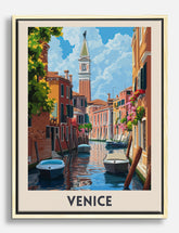 Venetian Canal Charm Canvas Print Oak