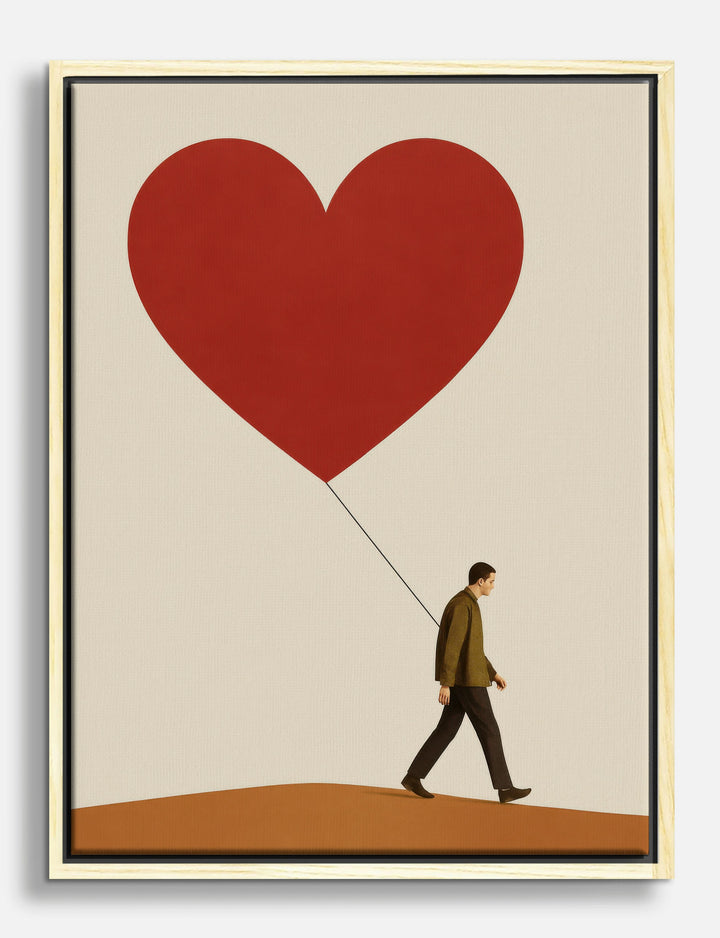 Hearts Journey Canvas Print Oak