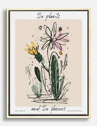 Playful Botanical Sketch Canvas Print - Oak