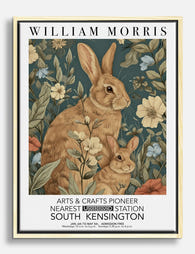 Morris Botanical Rabbits Canvas Print Oak