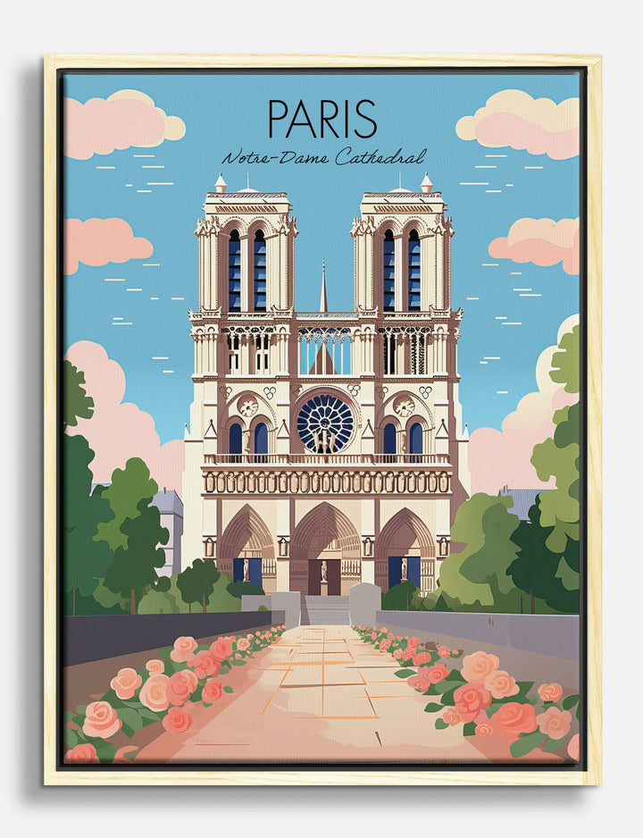 Paris Cathedral Charm Canvas Print Oak