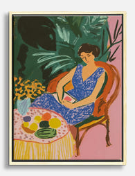 Tropical Afternoon Pause Canvas Print Oak