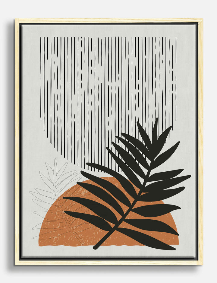 Sunset Botanical Lines Canvas Print Oak