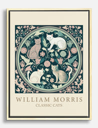 William Morris Classic Cats Canvas Print Oak