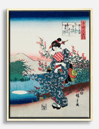 Blossoms & Beauty by Hiroshige Canvas Print Oak