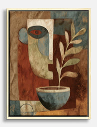 Terra Face Botanical Canvas Print Oak