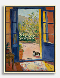 Matisse: Cat by the Blue Door Canvas Print Oak