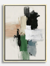 Modern Calm Brushwork Canvas Print Oak