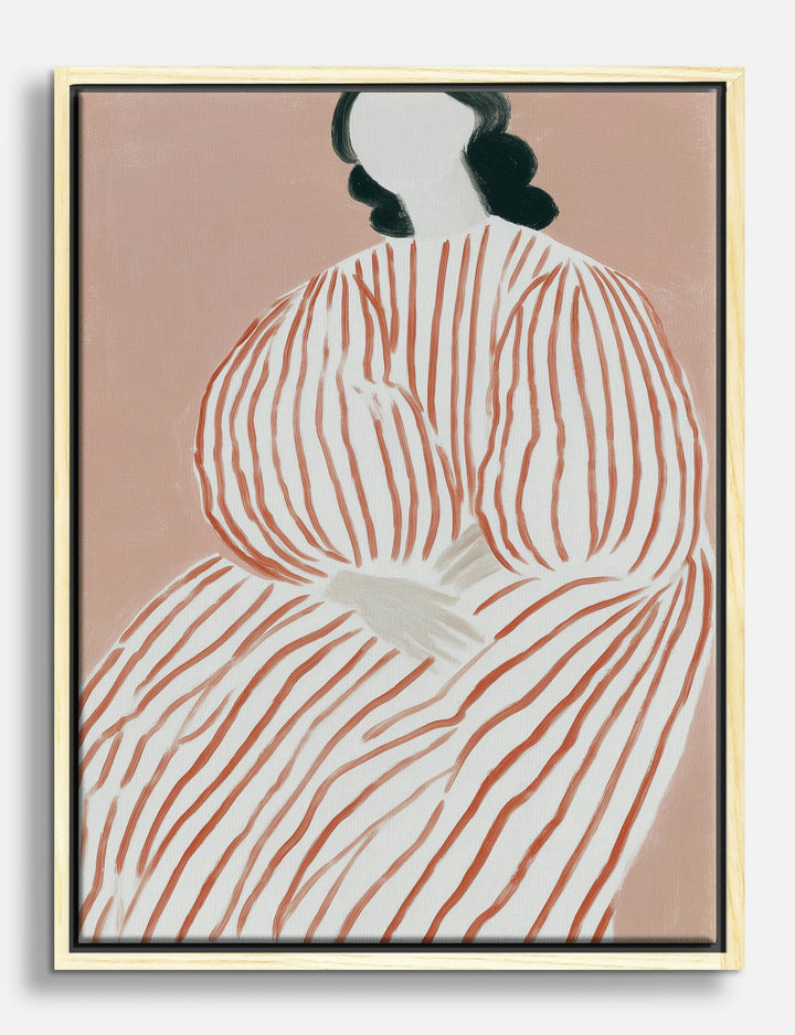 Striped Muse Canvas Print - Oak