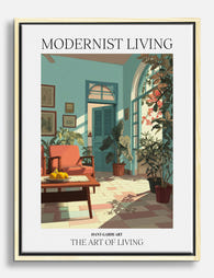 Sunlit Modern Retreat Canvas Print Oak