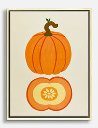 Pumpkin and Half — Folk Kitchen Study Canvas Print Oak