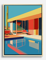 Modern Oasis Retreat Canvas Print Oak