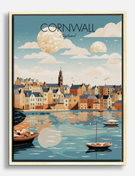 Seaside Charm, Cornwall Canvas Print Oak