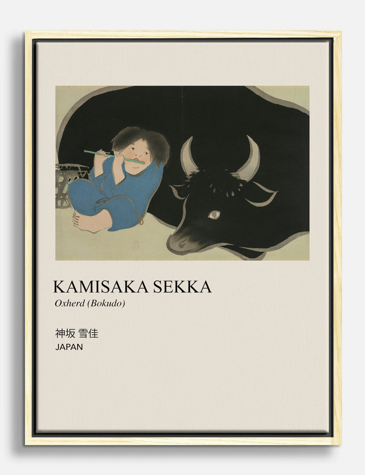 Kamisaka Sekka Oxherd Canvas Print Oak