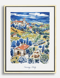 Tuscan Village View Canvas Print Oak