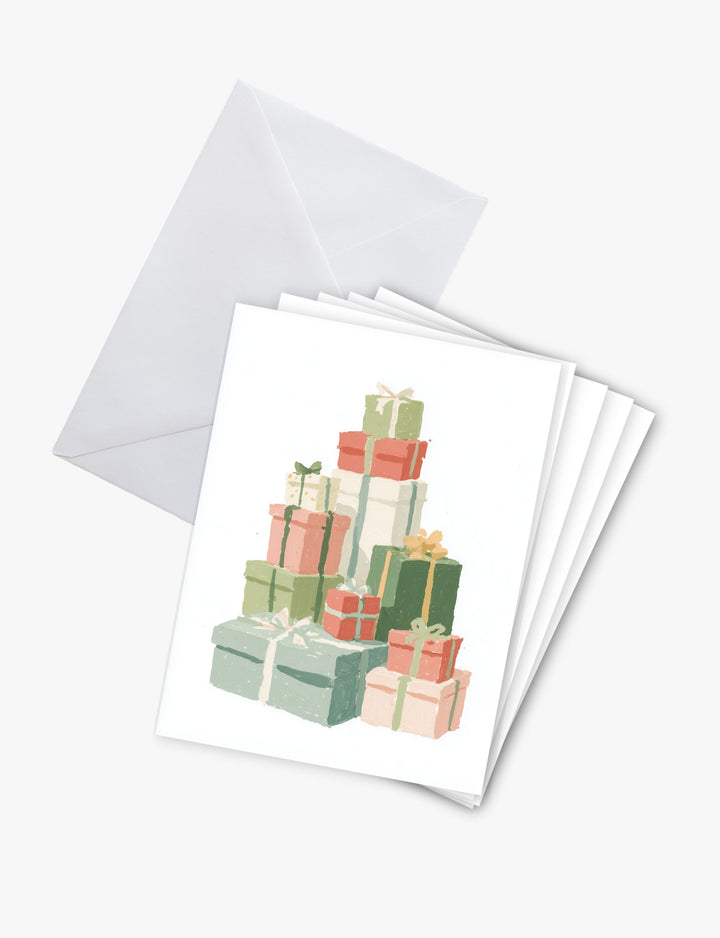 Stack of Festive Gift Boxes Card