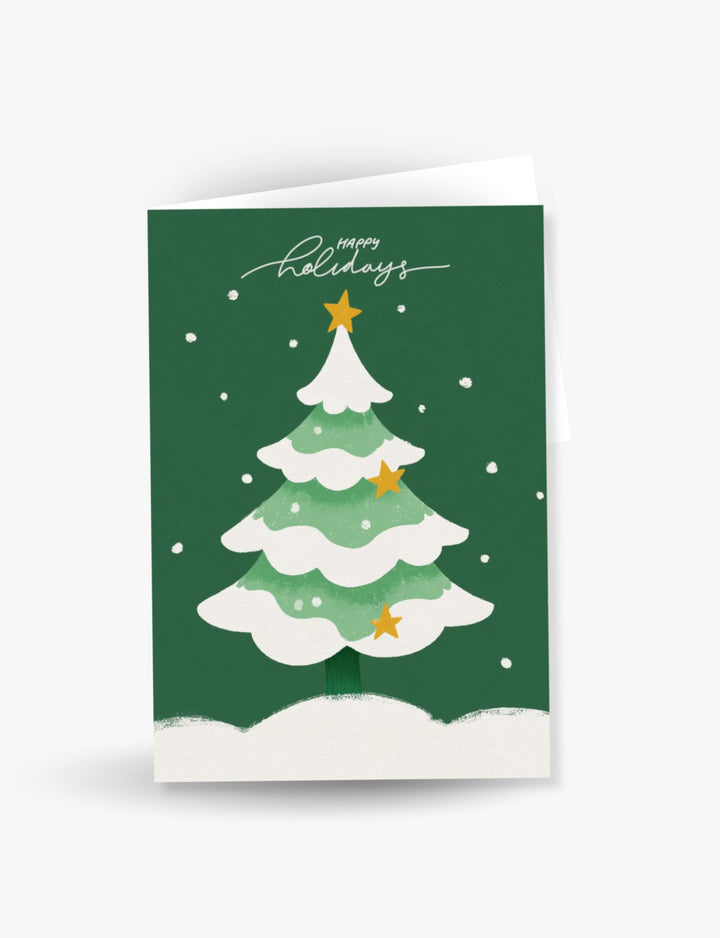 Happy Holidays Christmas Tree Green Card