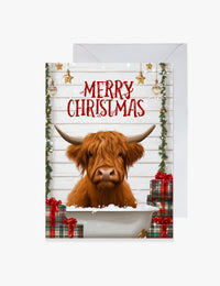 Highland Cow Christmas Card