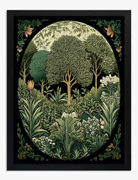Enchanted Garden Grove Art Print Black