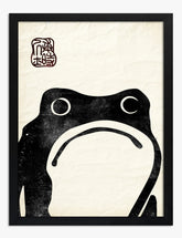 Vintage Frog Charm Art Print - Black