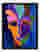 Vibrant Abstract Face Art Print - Black
