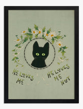 Whiskered Wonder Art Print - Black