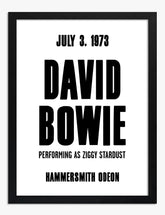 Bowie Ziggy Stardust Show Art Print - Black