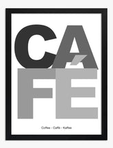 Bold Café Typography Art Print - Black