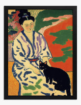 Matisse Muse & Cat Charm Art Print - Black