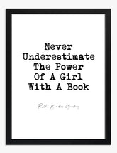 Girl Power Quote Art Print - Black