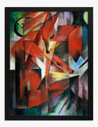 Foxes in Motion by Franz Marc Art Print - Black