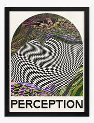 Optical Illusion Waves Art Print - Black