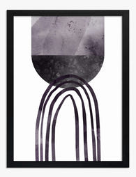 Moody Watercolor Arches Art Print - Black