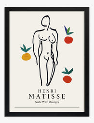 Matisse Nude with Oranges Art Print - Black