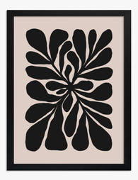 Modern Botanical Silhouette Art Print - Black