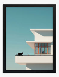 Modern Minimalist Balcony Art Print - Black