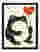 Frog & Heart Balloon Art Print - Black