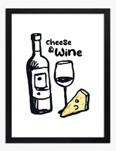 Wine & Cheese Moments Art Print - Black