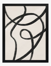 Serene Curves Art Print - Black