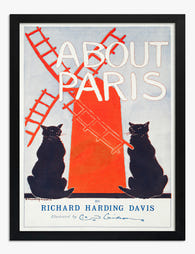 Paris Cats by Penfield Art Print - Black