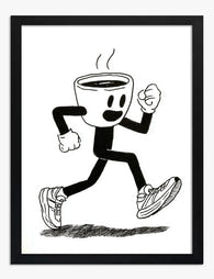 Running on Coffee Energy Art Print Black