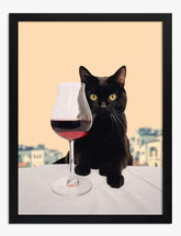 Feline Elegance Art Print - Black