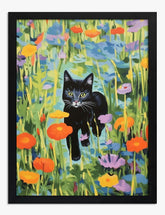 Midnight Stroll in Bloom Art Print - Black