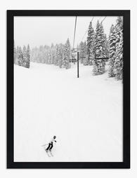 Solitude on the Slopes Art Print Black